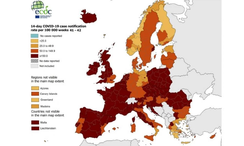 Αυτοί είναι οι χάρτες του κορονοϊού που έδειξε ο Μητσοτάκης στη Βουλή